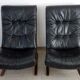 Pair of leather Siesta armchairs by Ingmar Relling for Westnofa, 1970s