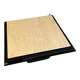 Coffee table in lacquered wood and vintage travertine