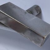 three art deco bronze handles silver tone cover