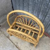 Vintage rattan magazine door