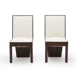 Set of heather wood and fabric chairs, 1940s.