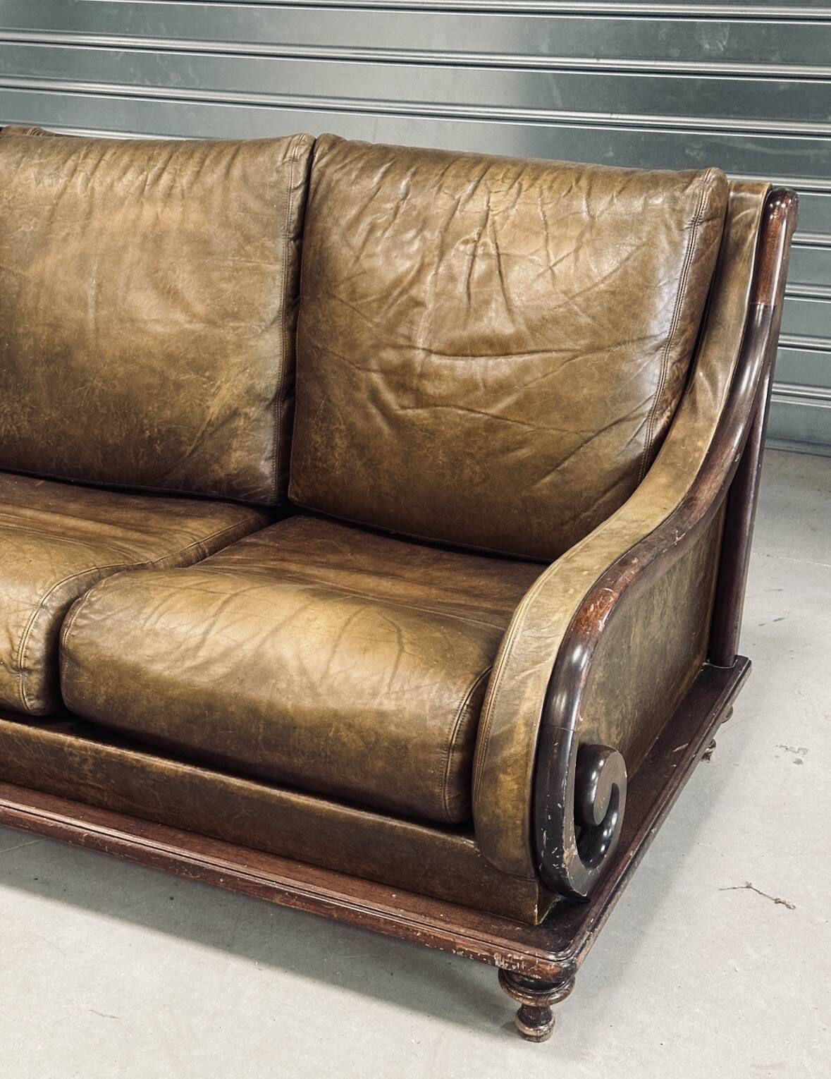 Canapé vintage cuir cognac