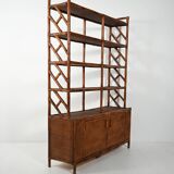 1960s bamboo and rattan bookcase