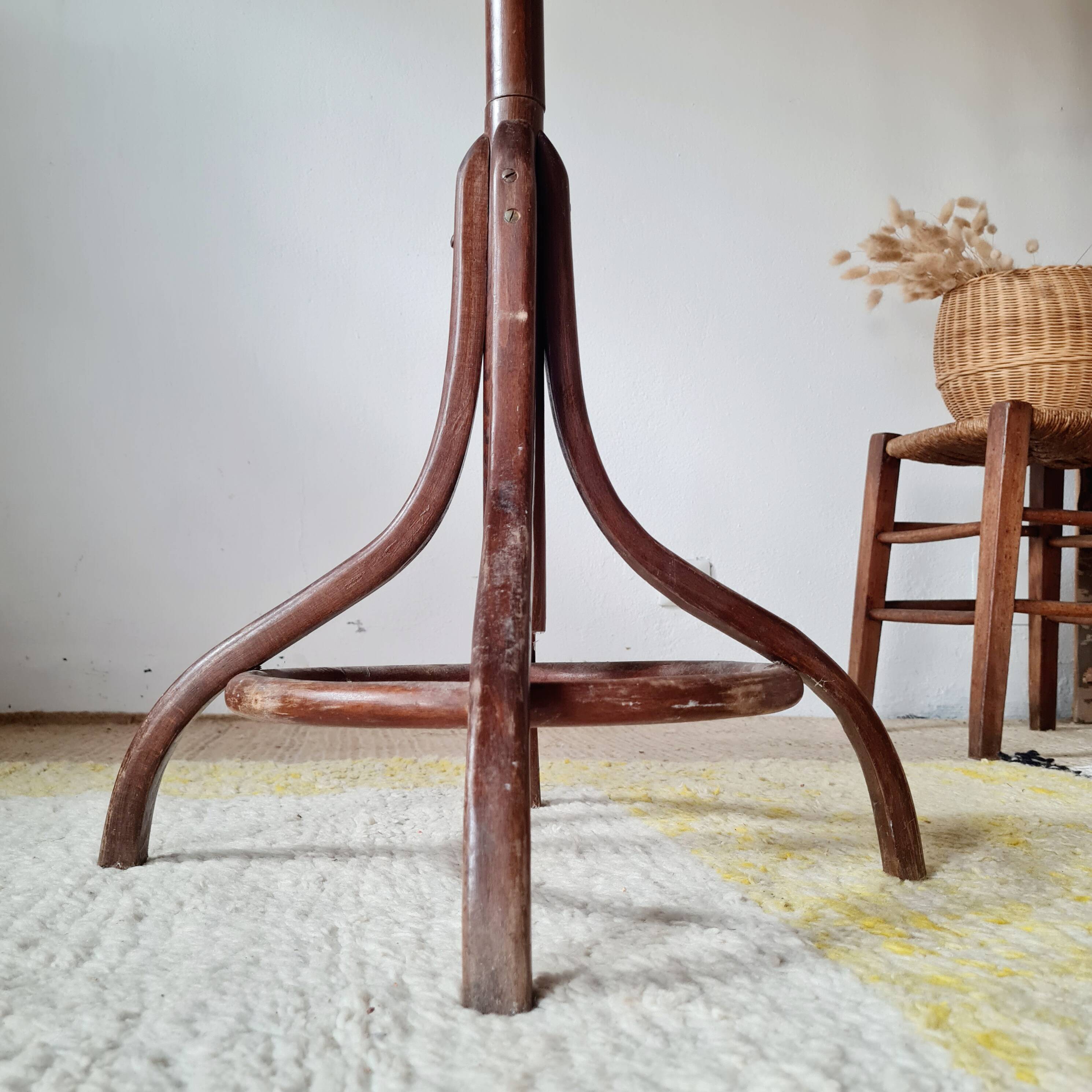 Porte-manteau ancien en bois courbé esprit Thonet 1875