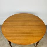 Round extendable Scandinavian table, teak, 1960s