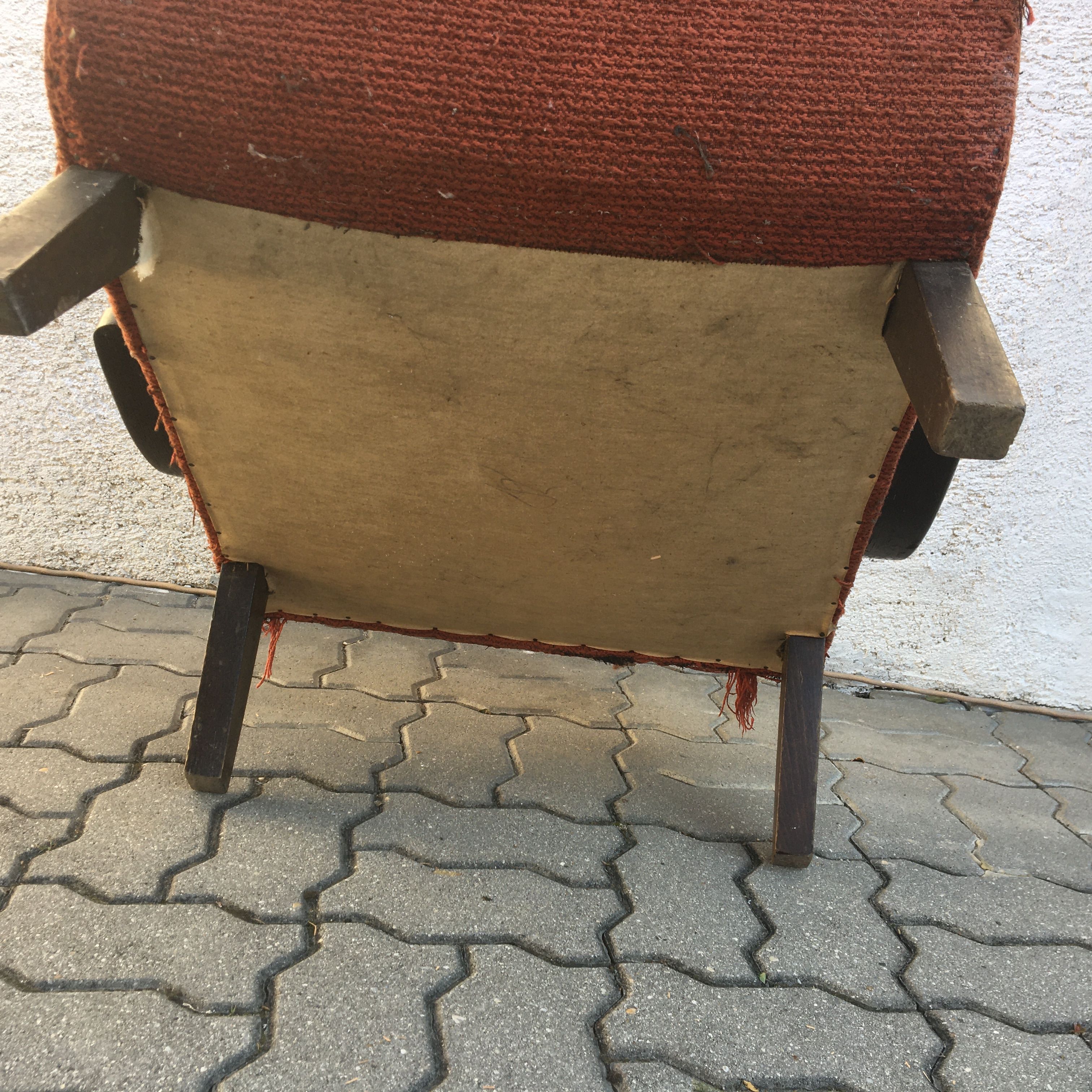 Jindrich Halabala h-410 lounge chair Up Závody 30s wood art deco