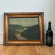 Vintage original landscape oil painting, signed countryside cottage art