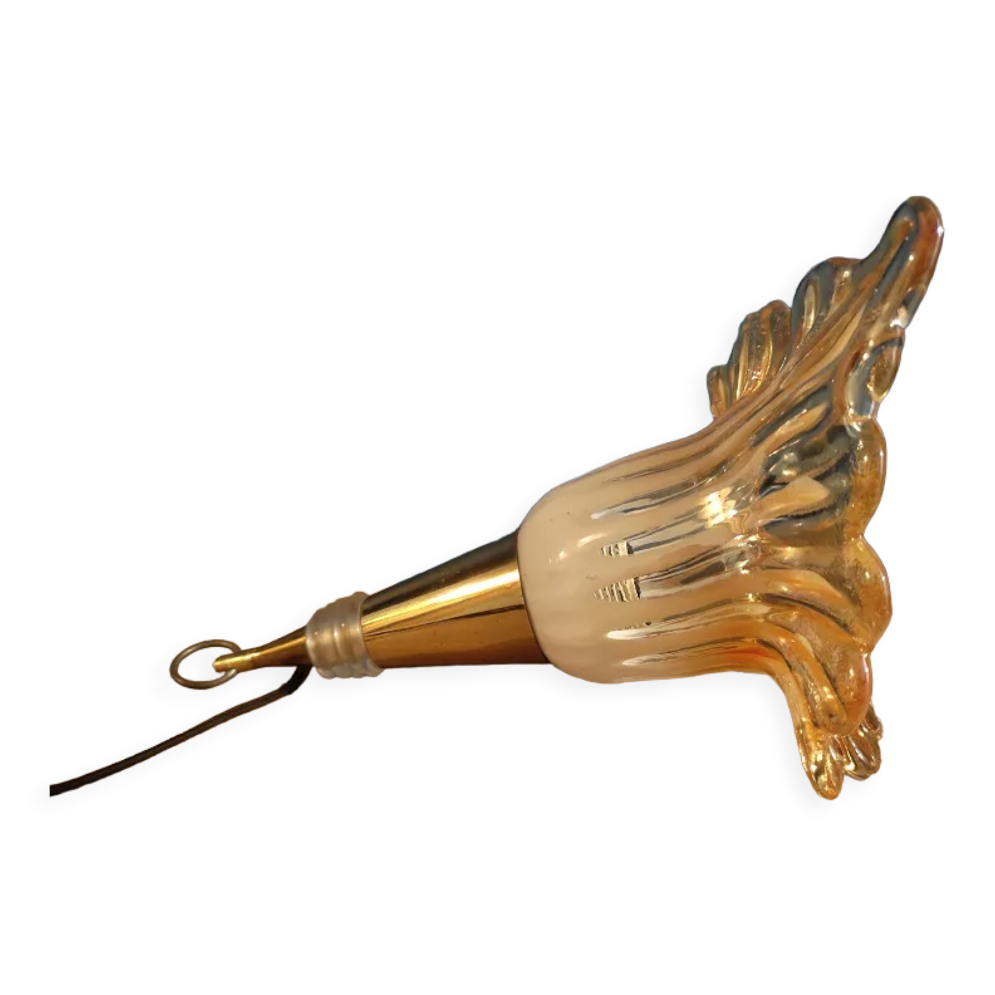 Walker Lamp lampshade orange glass support brass dp 1122221