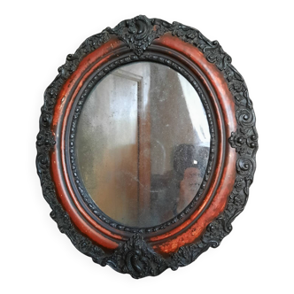 19th century oval silver nitrate mirror