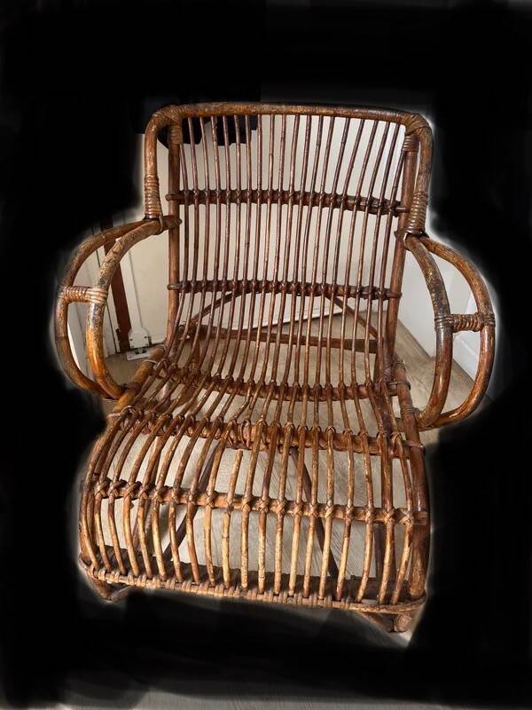 70s wicker armchair