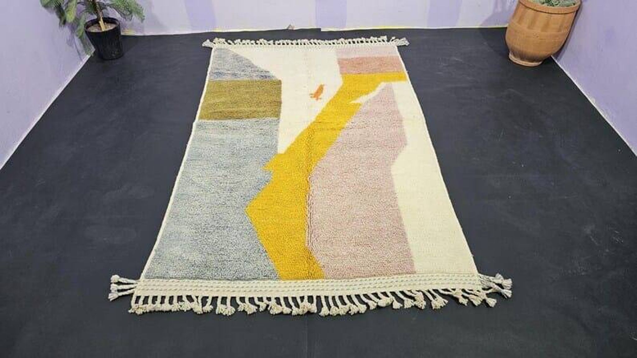 Tapis beni mrirt fait main traditionnelle taille 150 x 250 cm