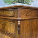 Napoleon III commode in walnut, fir and white marble from the 19th century.