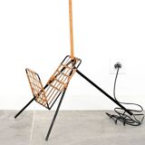 Floor lamp with magazine rack