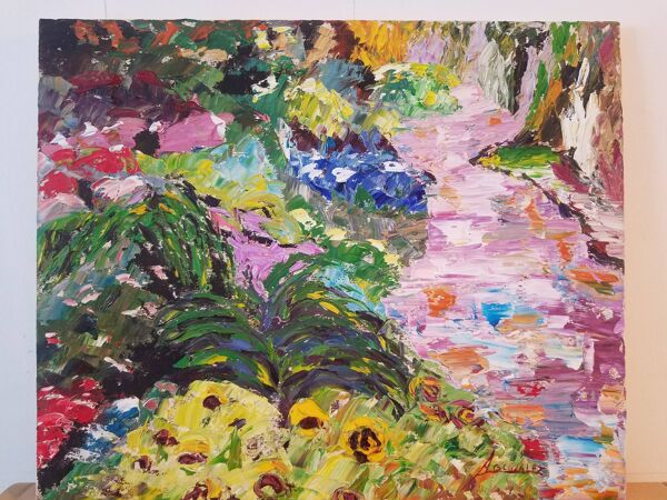 Huile sur toile fauve signé A Gonzalez peintre Catalan