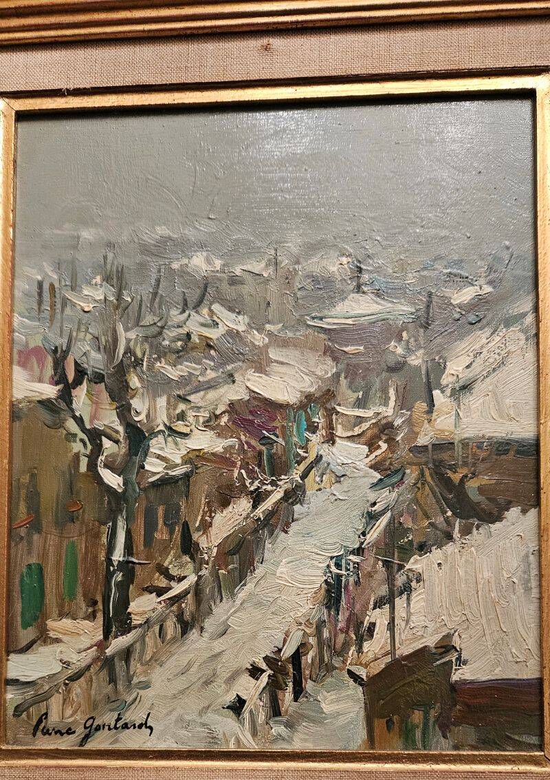 Pierre Gontard - Huile Sur Isorel "Paysage Enneigé"