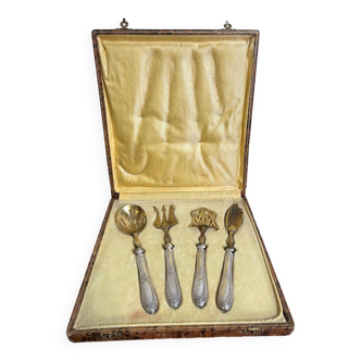 Cutlery for sweets in filled silver and gilded metal