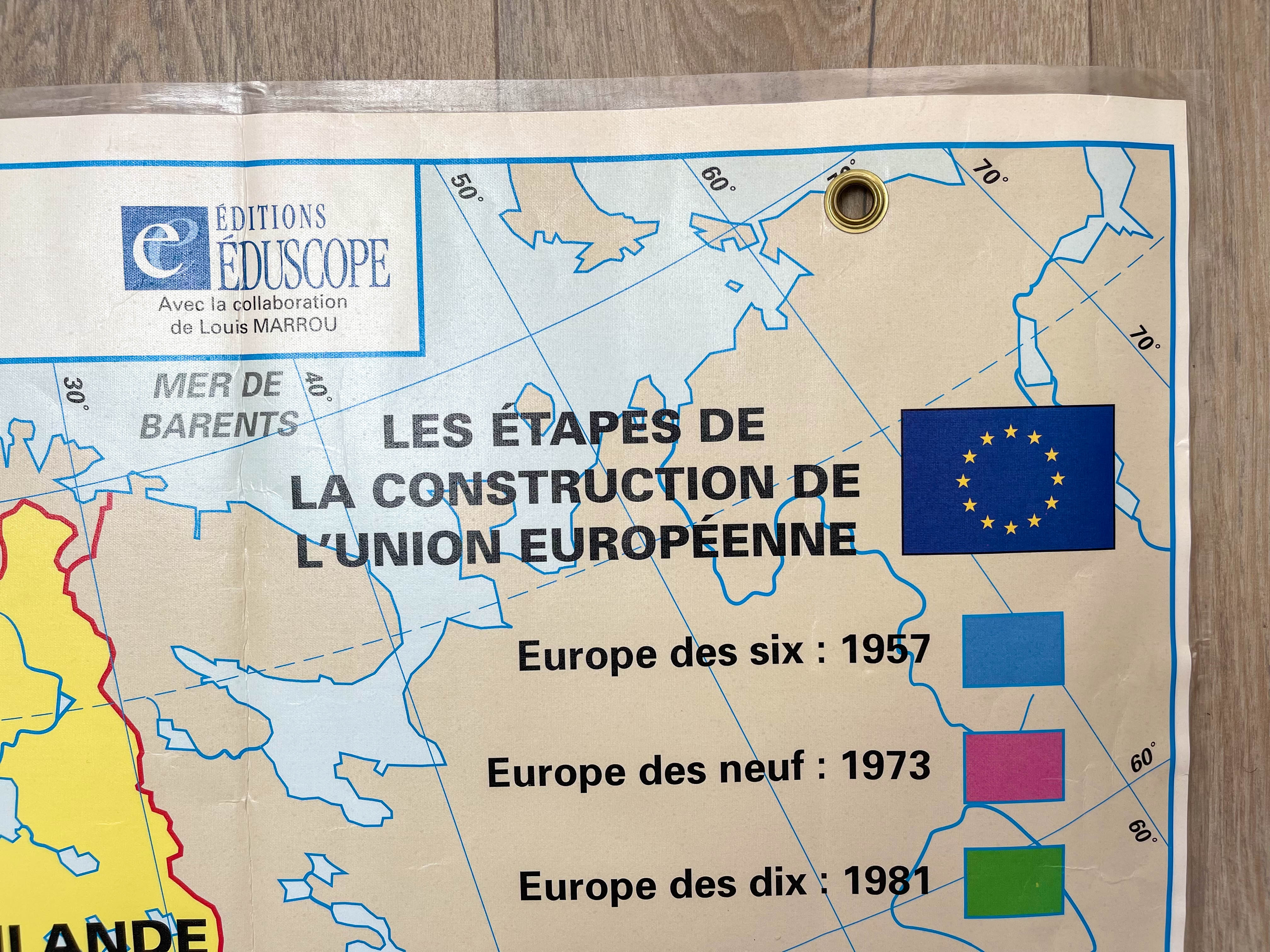 Vintage school map the construction of the european union eduscope