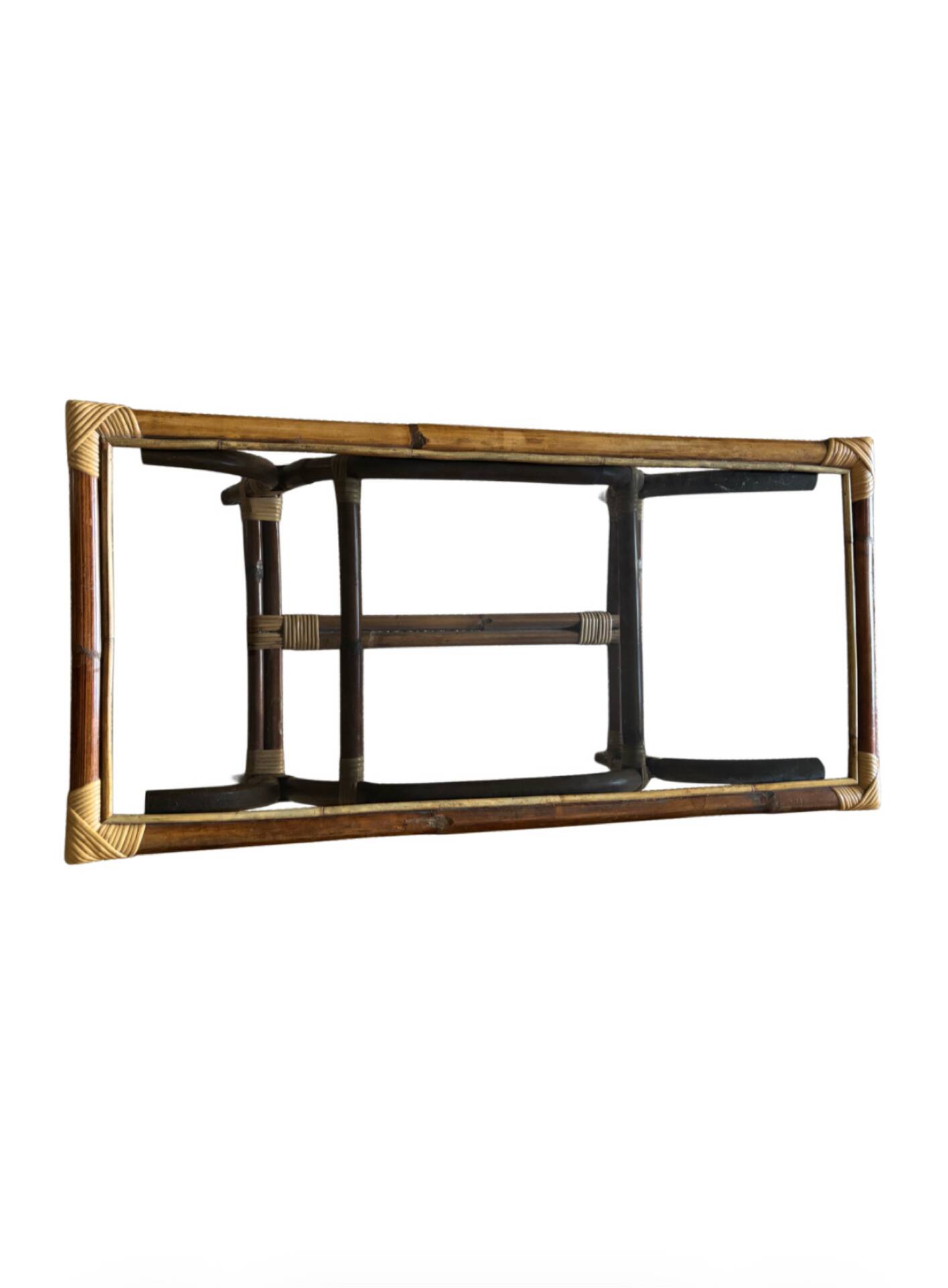 Bamboo and rattan coffee table
