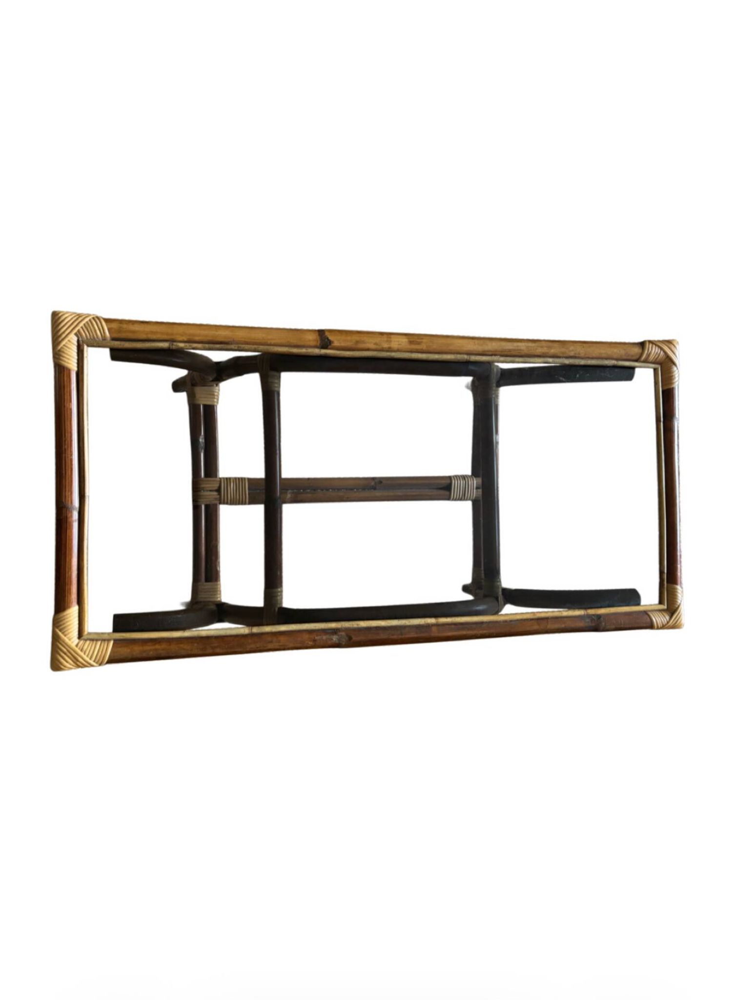 Table basse bambou et rotin