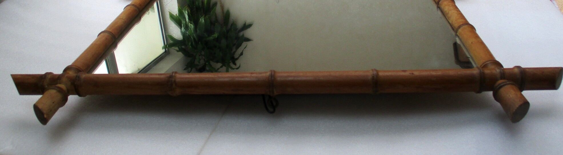 Large old mirror bamboo frame 69 X 87 cm
