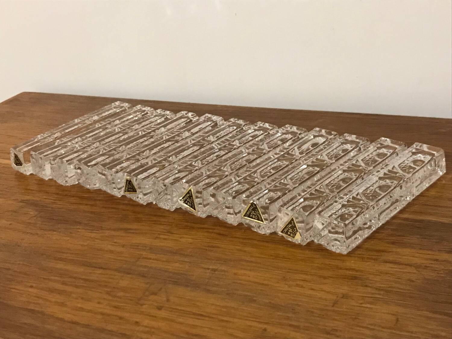 12 porte-couteaux en cristal au plomb vintage