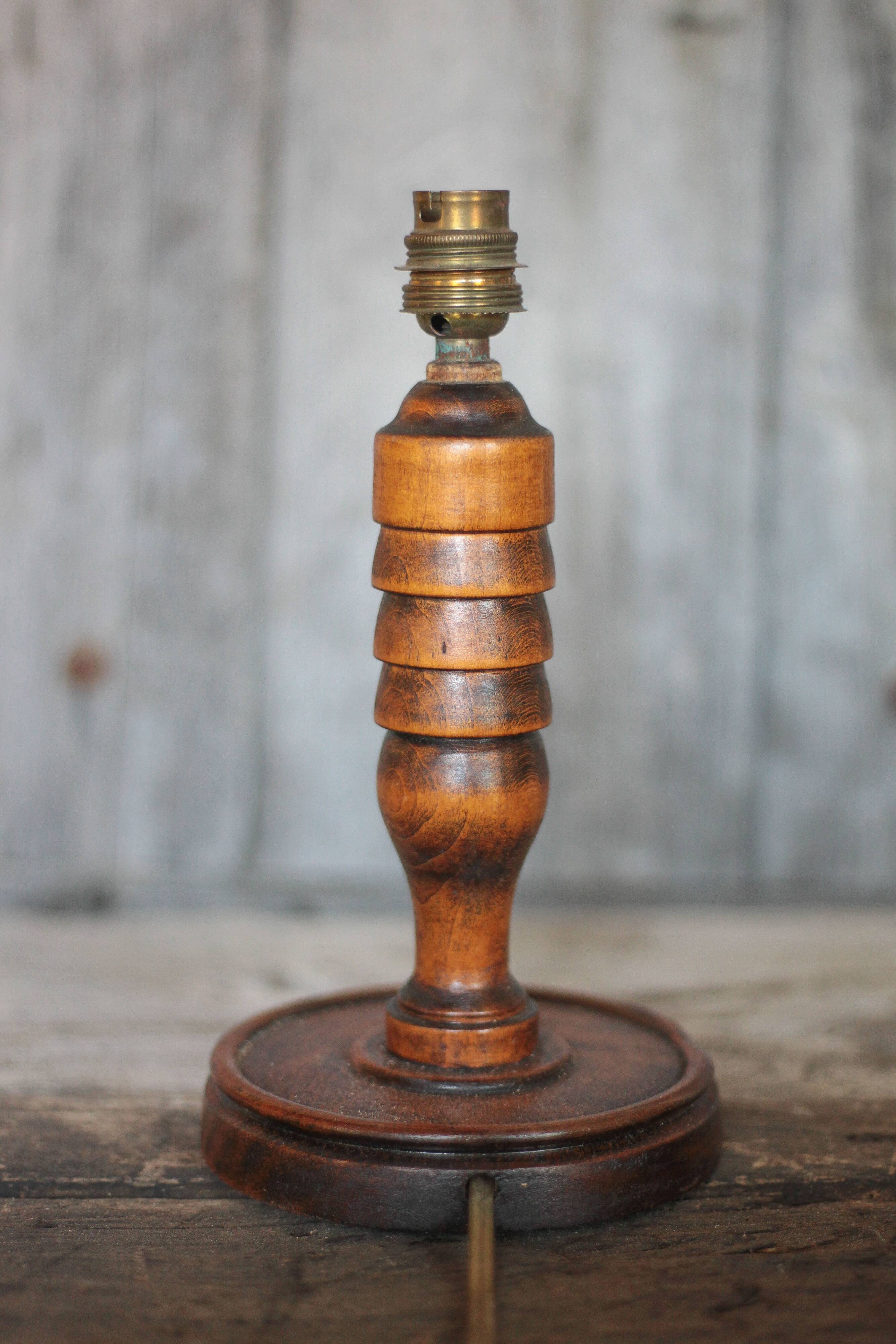 wood lamp, vintage wooden lamp base, table lamp, living room lamp, lamp