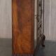 Vintage buffet display cabinet circa 1940 in flame mahogany and satinwood.