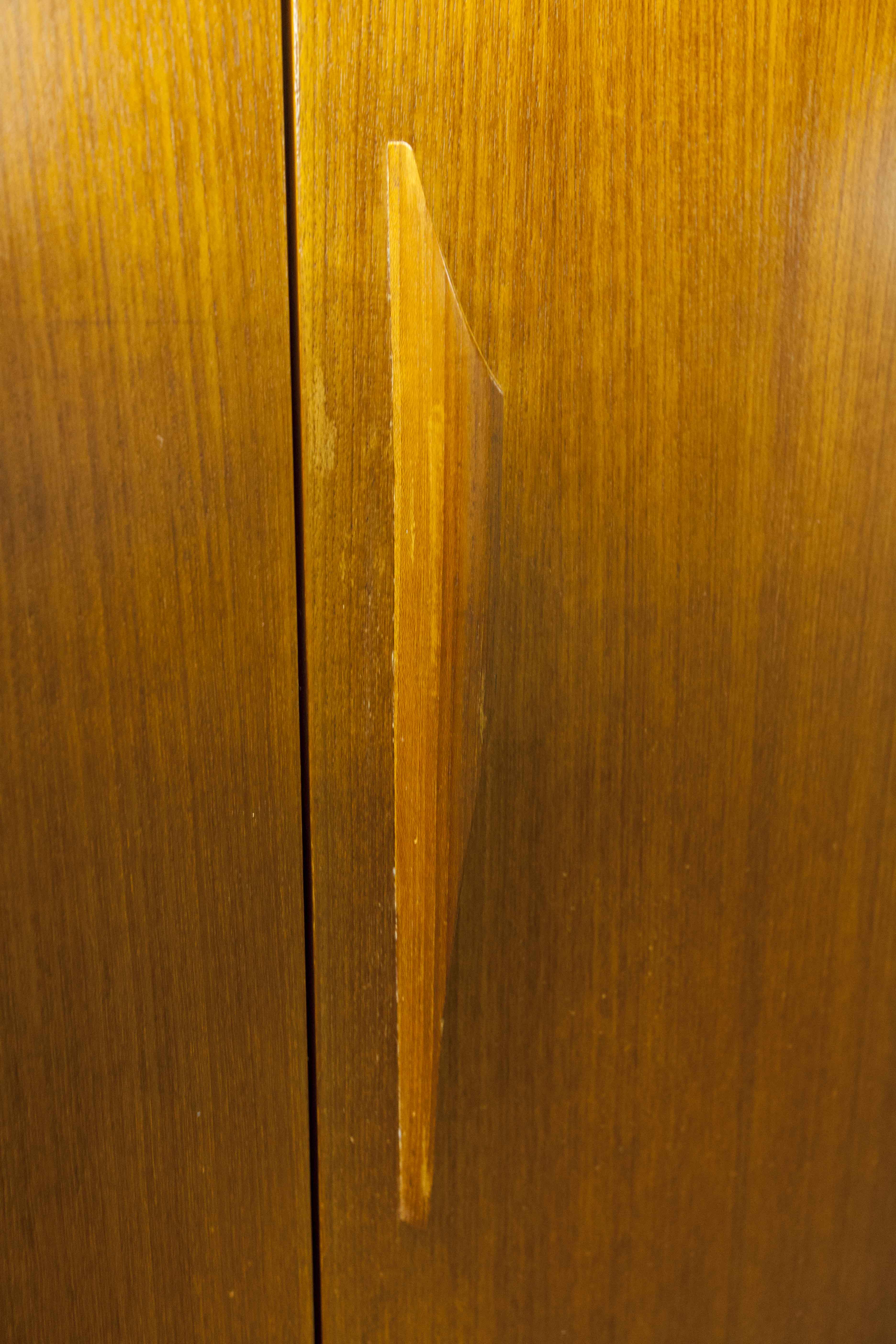 Scandinavian teak cabinet 1960 with mounting plan