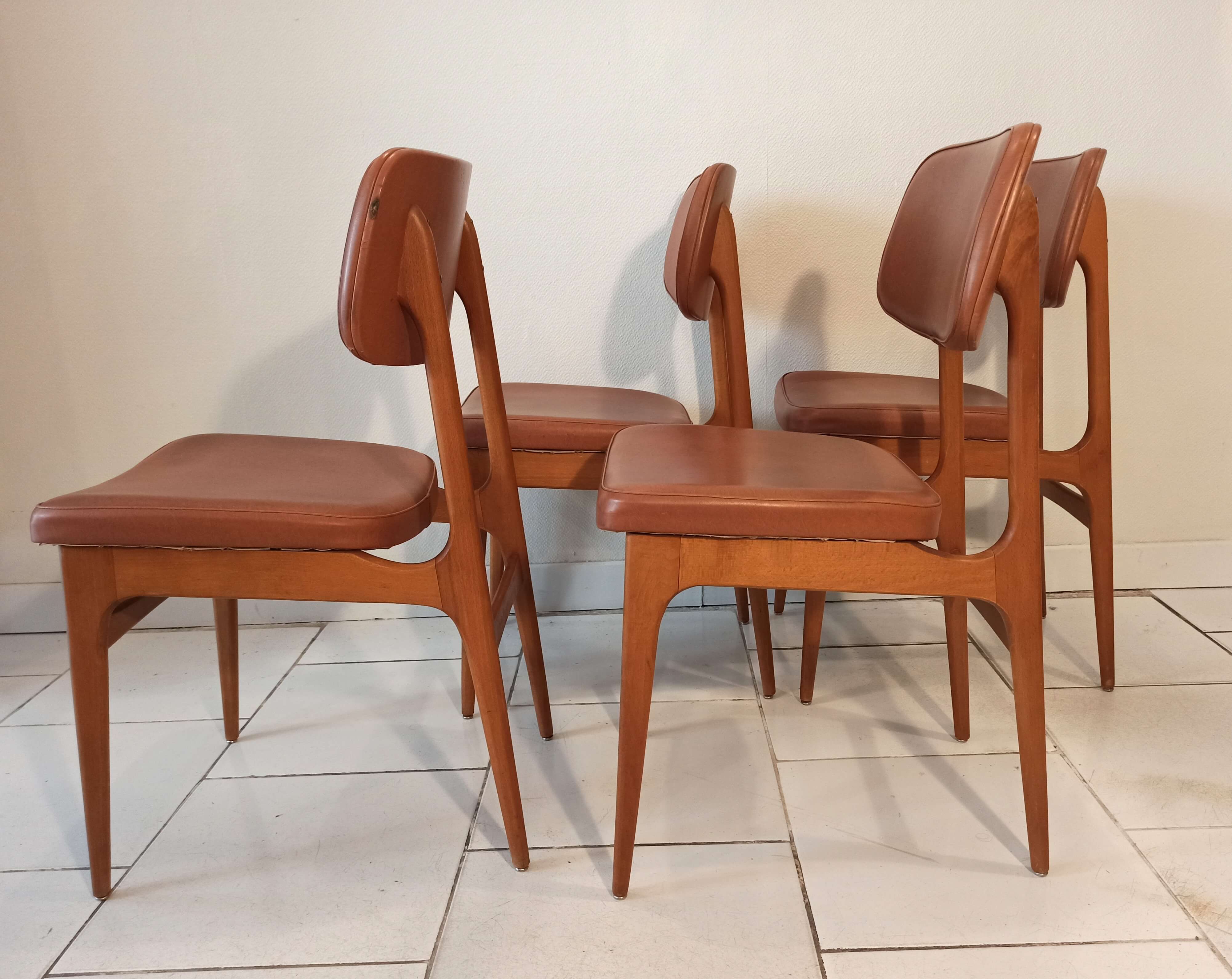 Set of 4 stella chairs vintage Scandinavian style 1960s