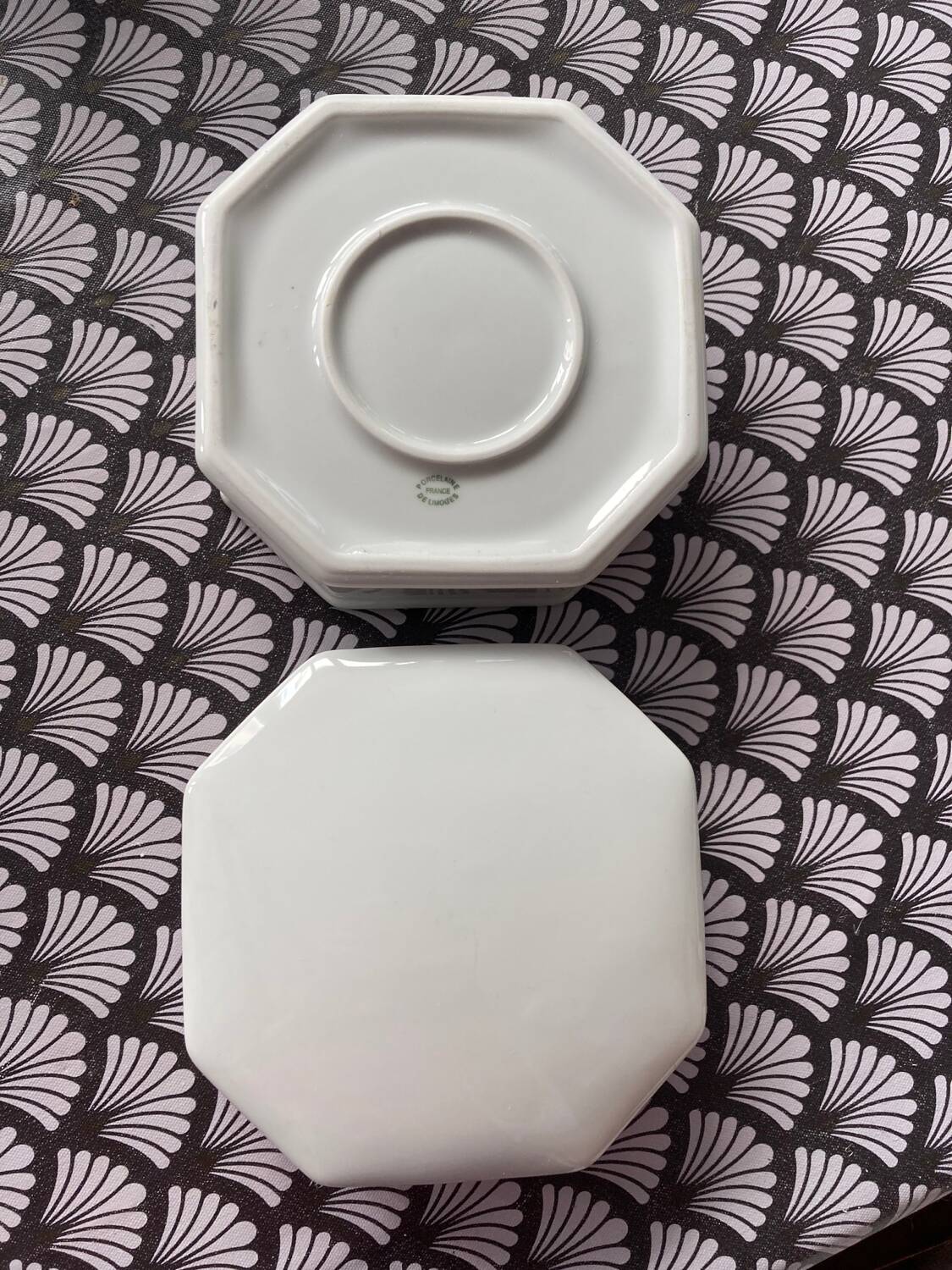 Octagonal Limoges porcelain box