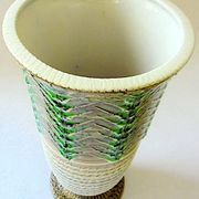 Vase cornet art deco porcelain enamelled of Lucien Brisdoux (1878-1963)