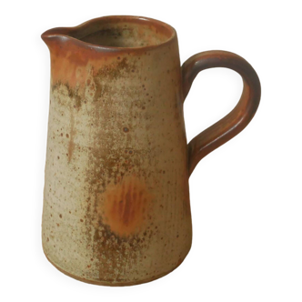 Handmade ceramic stoneware pitcher vintage vase with handle Scandinavian country decoration pottery
