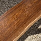 Paire de bancs orme pour table de ferme brutaliste rustique 1950