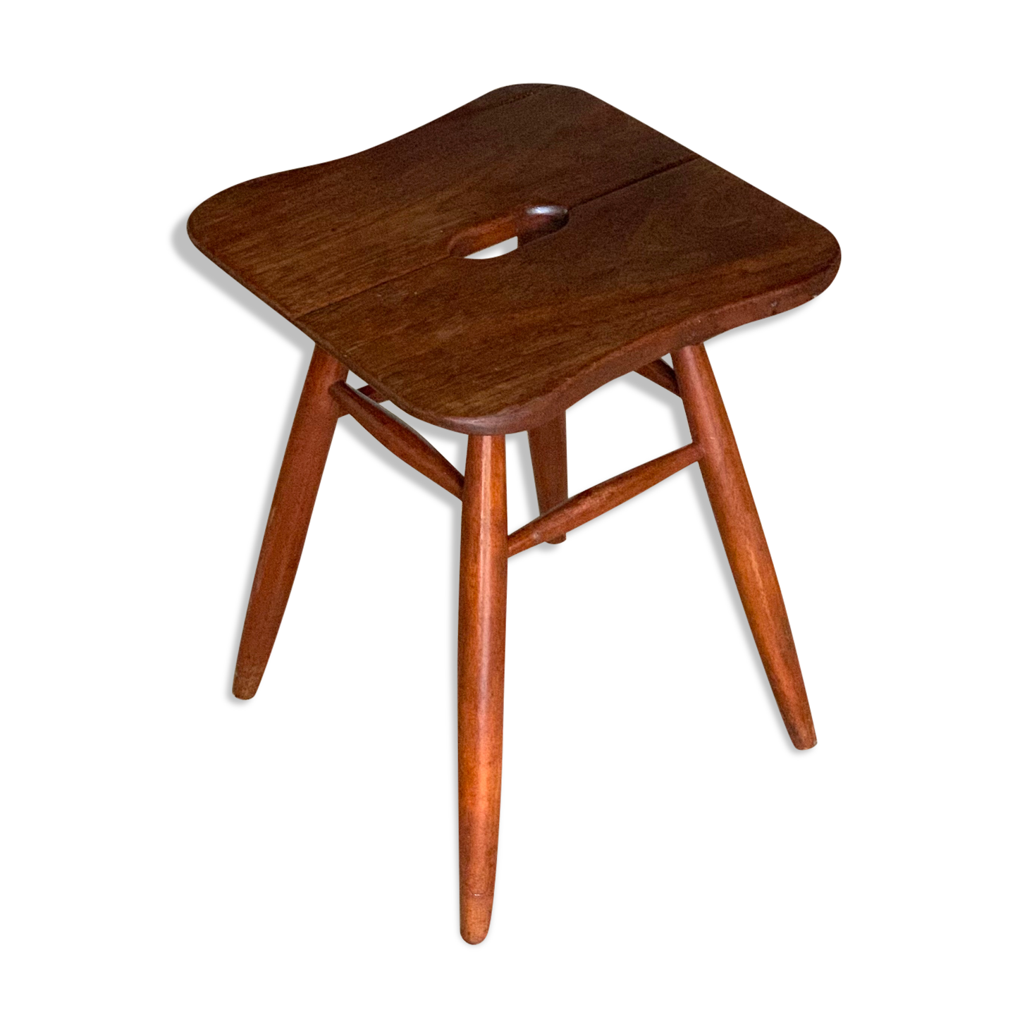 Ercol vintage solid teak stool