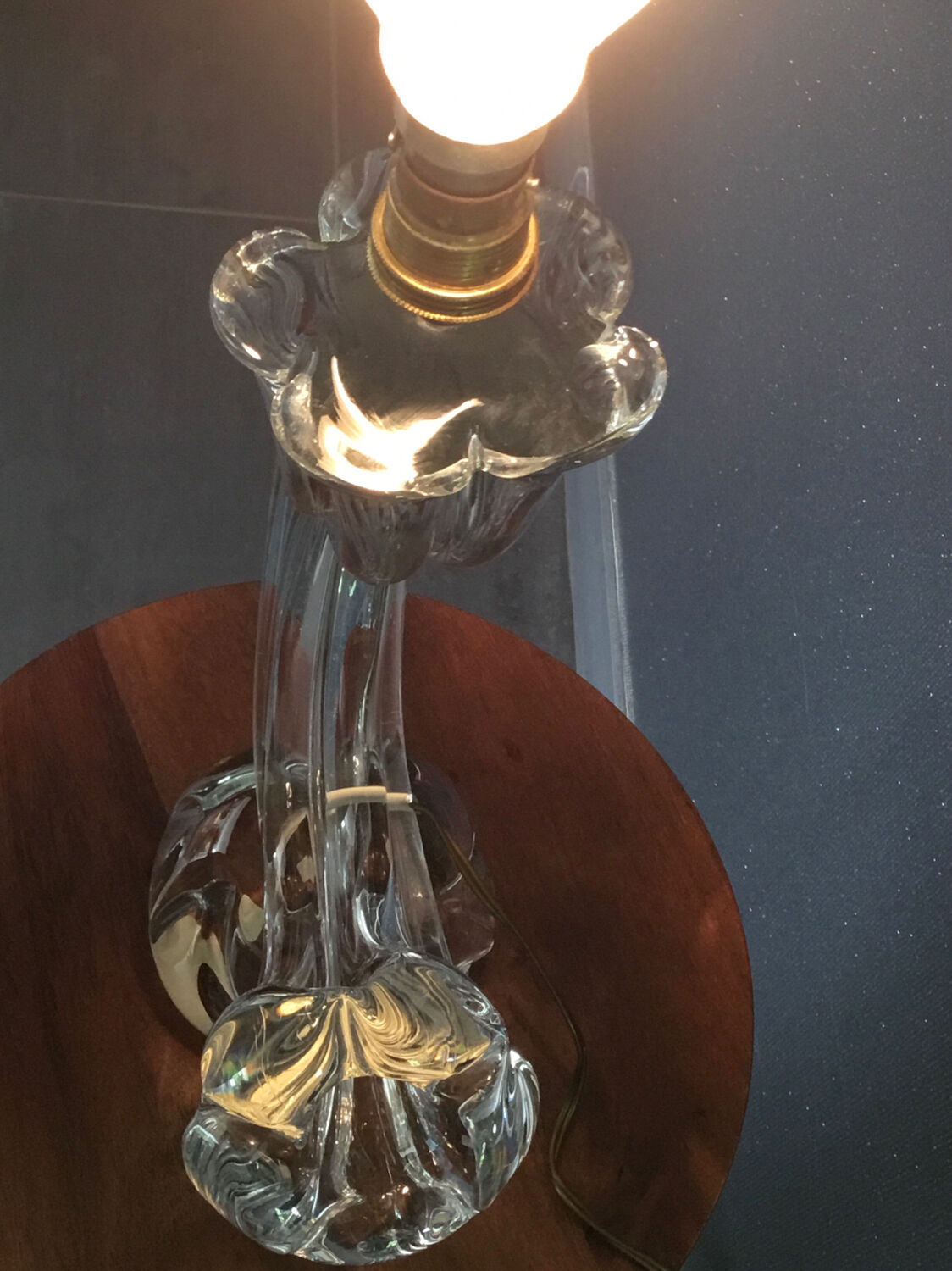 Daum living room lamp base in crystal cornucopia model 50-60'