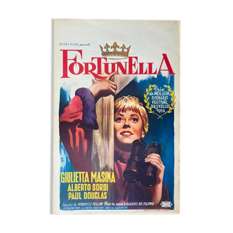 Belgian poster "Fortunella" Federico Fellini, Giulietta Masina, Alberto Sordi 1958