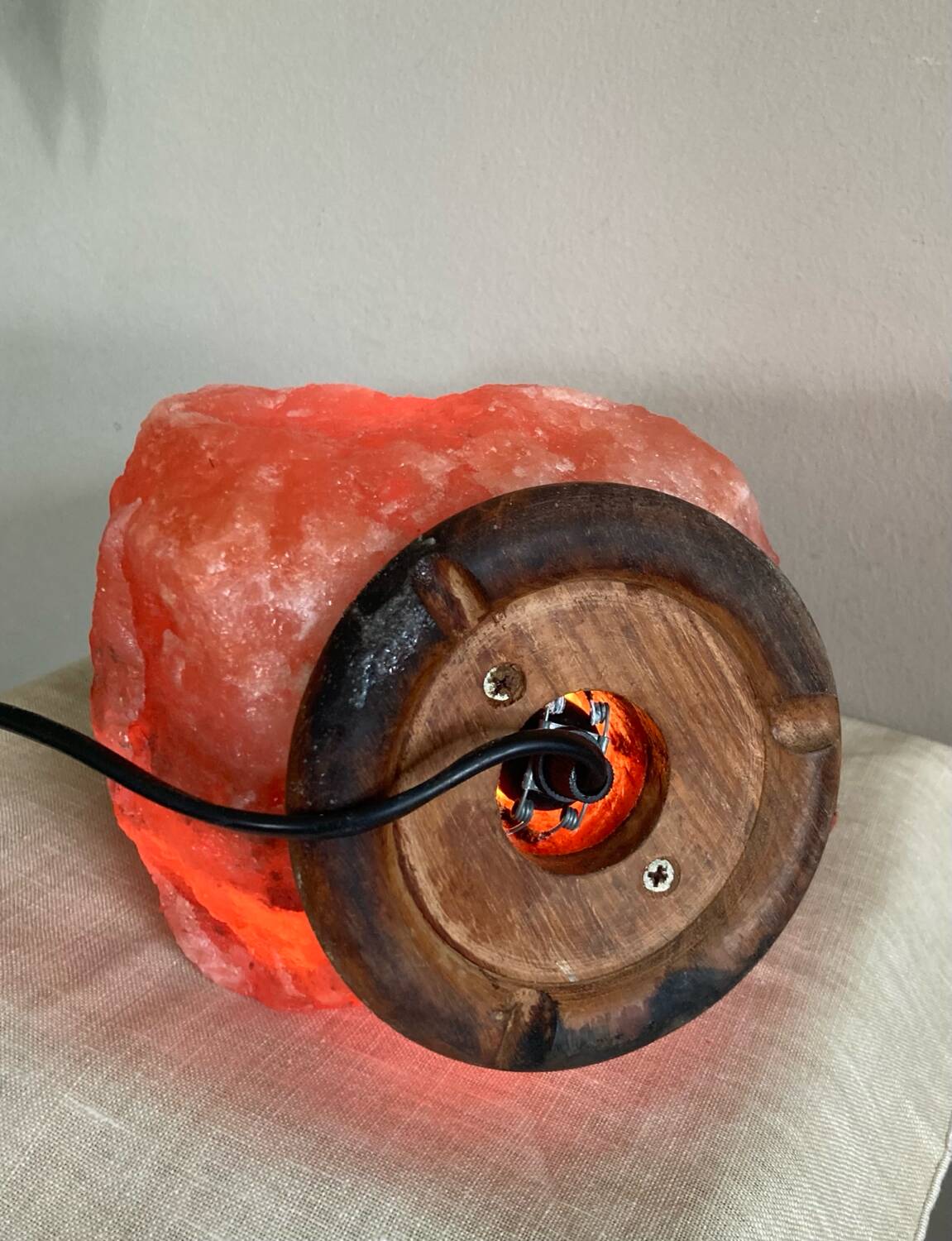 Genuine Himalayan salt stone lamp from the 1970s