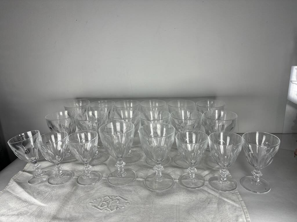Verres cristal vintage1980 x 20