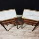 Pair of Louis XVI style bedside tables in mahogany