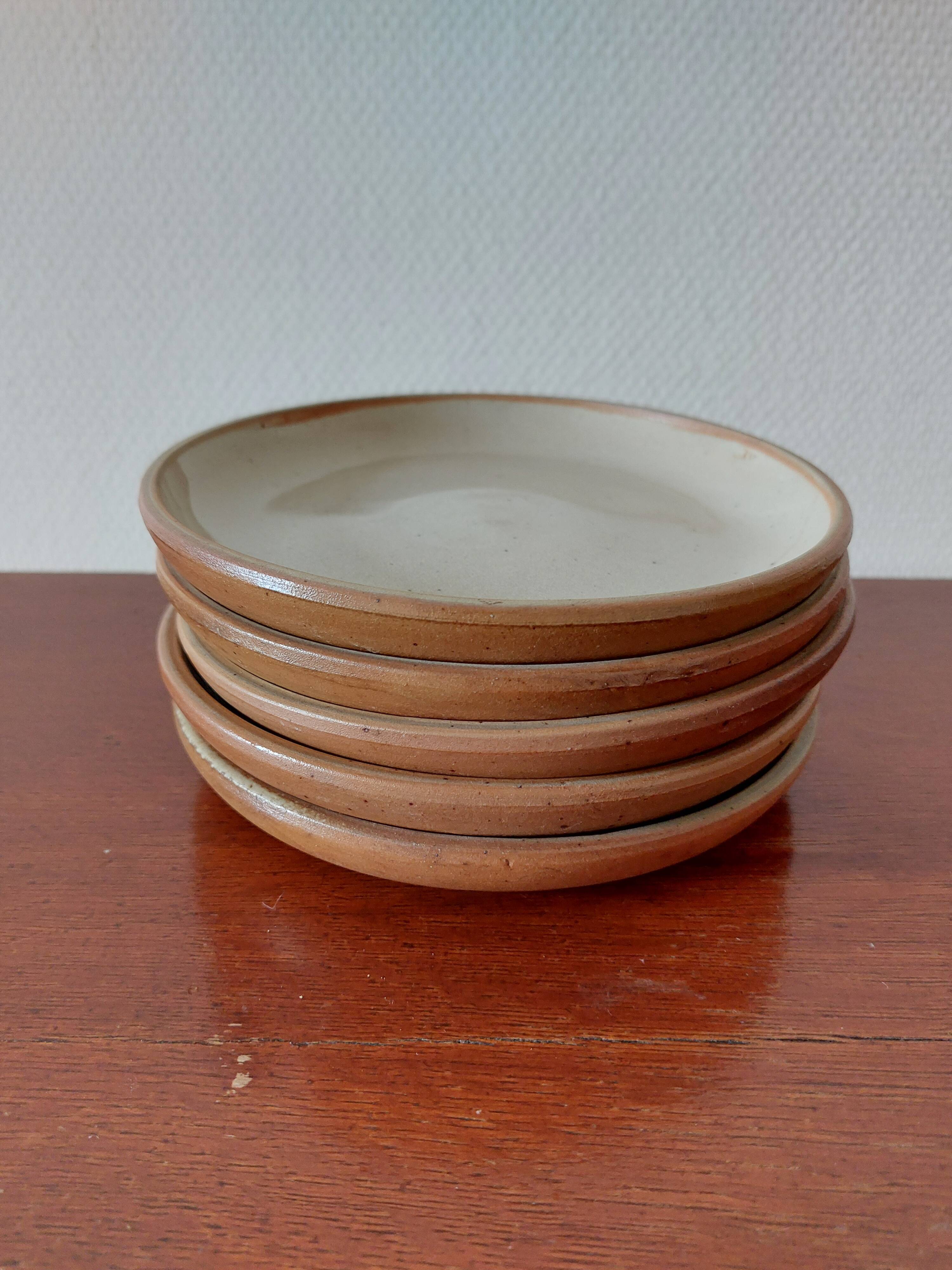 Set of 5 stoneware dessert plates