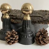 Pair of andirons, fireplace accessories