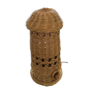 Vintage wicker bedside lamp