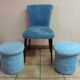 Chaise moumoute et  2 poufs assortis