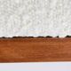 1960s canapé, in teak and white boucle.