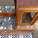 Buffet Art Déco en noyer avec marbres et guérites