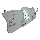 Coat hooks 4 aluminum hooks wall-mounted coat rack mirror vintage art deco old off-white