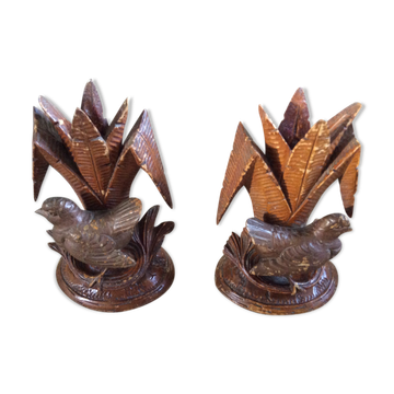 2 bougeoirs en bois