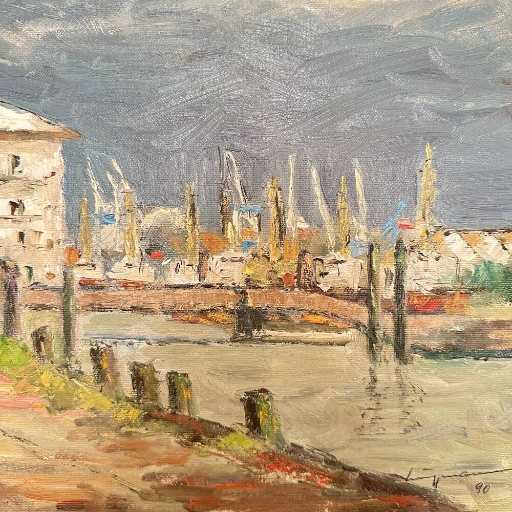 Landscape, 1990, Oil Painting, Framed