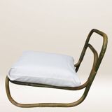 Pair of curved bamboo armchairs