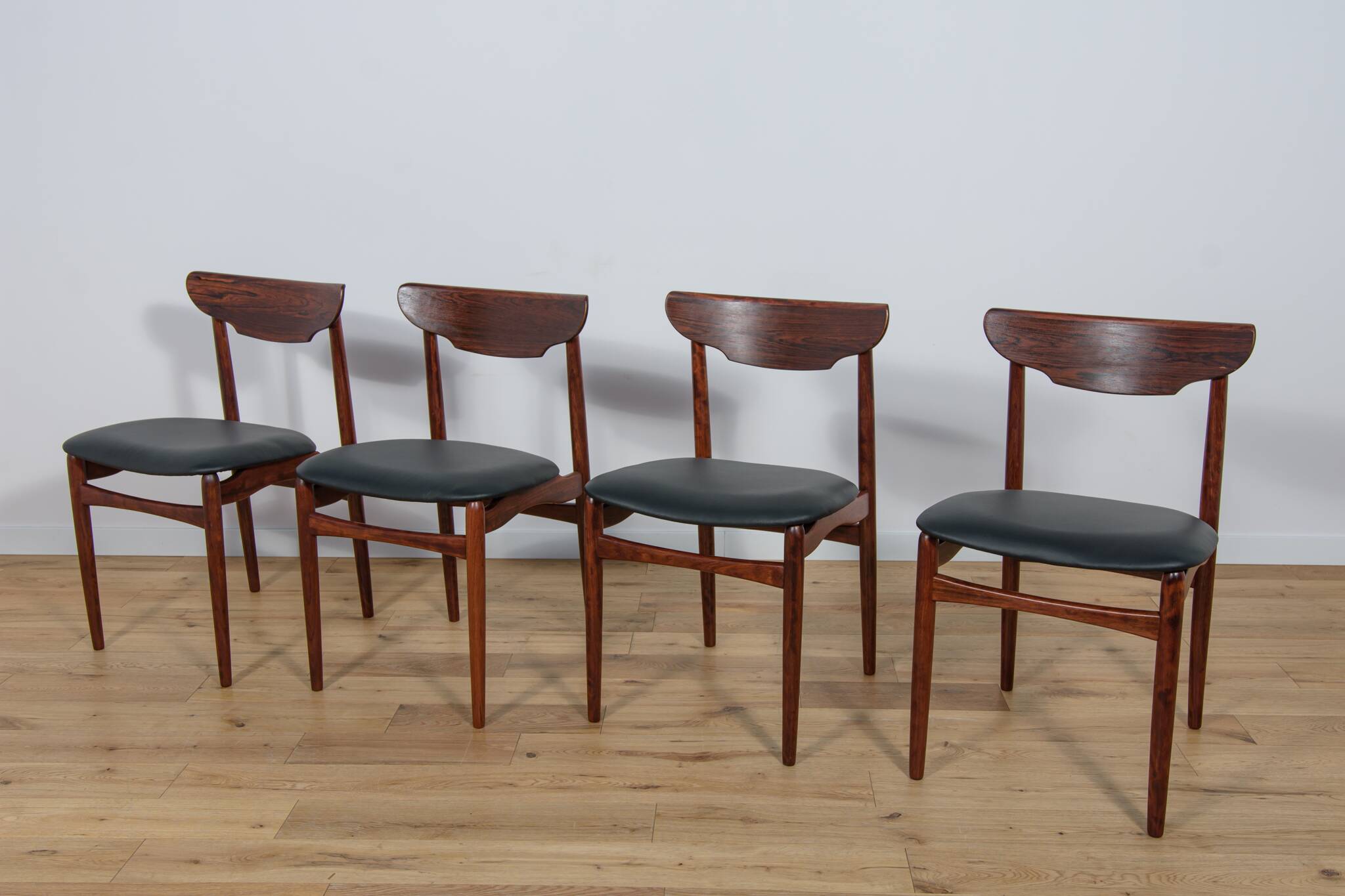 Chaises mid-century en palissandre, danemark, set de 4